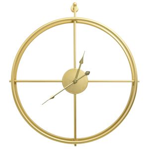 vidaXL V&auml;ggklocka guld 52 cm j&auml;rn