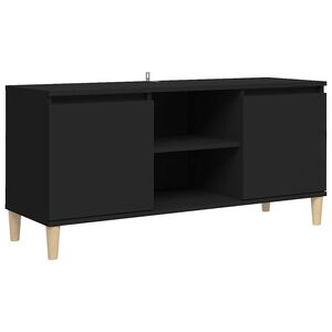 vidaXL TV-b&auml;nk med massiva ben svart 103,5x35x50 cm