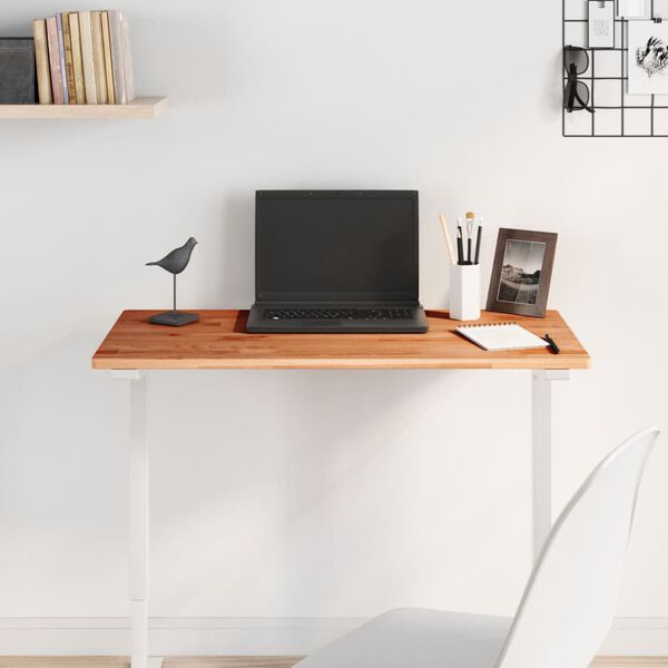 vidaXL Bordsskiva 80x40x1,5 cm rektangulär massivt bokträ