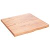 vidaXL B&auml;nkskiva badrum ljusbrun 60x60x(2-4) cm behandlat massivt tr&auml;