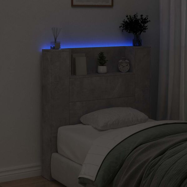 vidaXL Huvudgavel Betonggr&aring; 100 x 16,5 x 103,5 cm Konstruerat tr&auml;