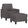 vidaXL Fåtölj med fotpall grå 60 cm konstläder