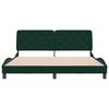 vidaXL Bed Frame without Mattress Dark Green 180x200 cm Velvet