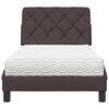 vidaXL Bed with Mattress Dark Brown 90x190 cm Fabric