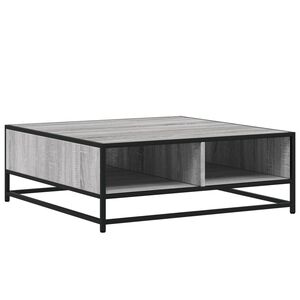 vidaXL Soffbord gr&aring; sonoma 80x80x30 cm konstruerat tr&auml; och metall