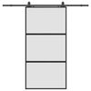 vidaXL Skjutd&ouml;rr med beslag svart 102,5x205 cm h&auml;rdat glas