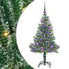 vidaXL Konstgjord Julgran Sn&ouml;flockad med LED Ljus Gr&ouml;n och Vit 120 cm