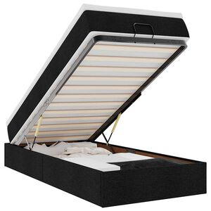 vidaXL Ottoman s&auml;ngram med madrass svart 90x200 cm tyg
