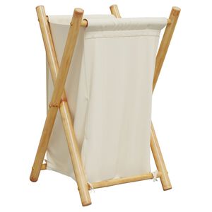 vidaXL Tv&auml;ttkorg gr&auml;ddvit 41,5x36x63,5 cm bambu