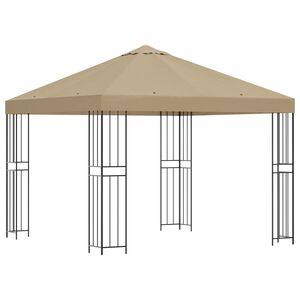 vidaXL Paviljong 3 x 3 m Beige Polyester och St&aring;l 190 gsm