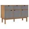 vidaXL Sk&auml;nk OTTA brun&gr&aring; 114x43x73,5 cm massiv furu