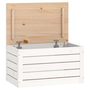 vidaXL F&ouml;rvaringsl&aring;da vit 59,5x36,5x33 cm massiv furu