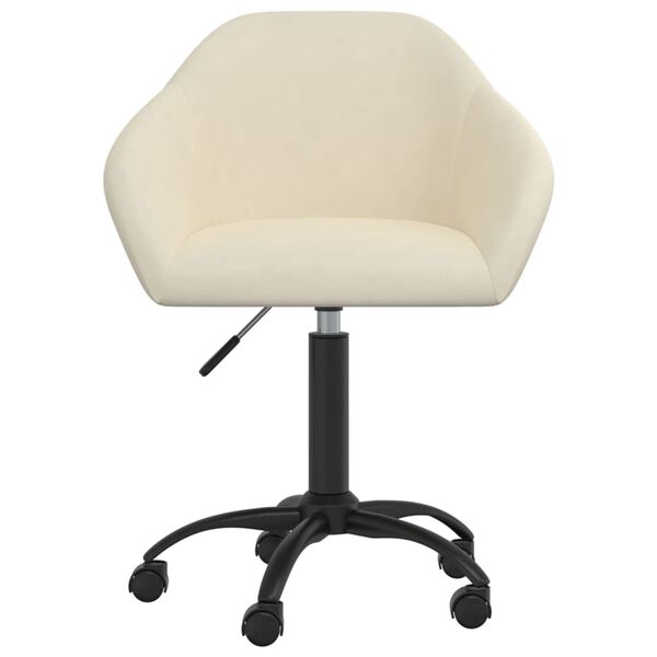 vidaXL Snurrbara matstolar 6 st gräddvit sammet