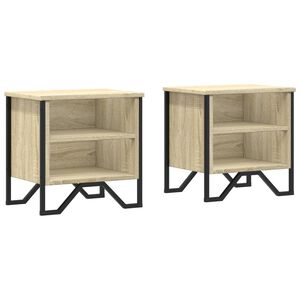 vidaXL S&auml;ngbord 2 st sonoma-ek 40x30x40 cm konstruerat tr&auml;