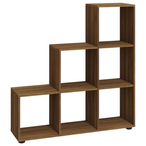 vidaXL Bokhylla trappformad brun ek 107 cm konstruerat tr&auml;