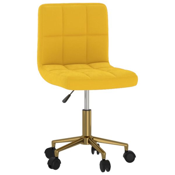 vidaXL Snurrbar matstol gul sammet