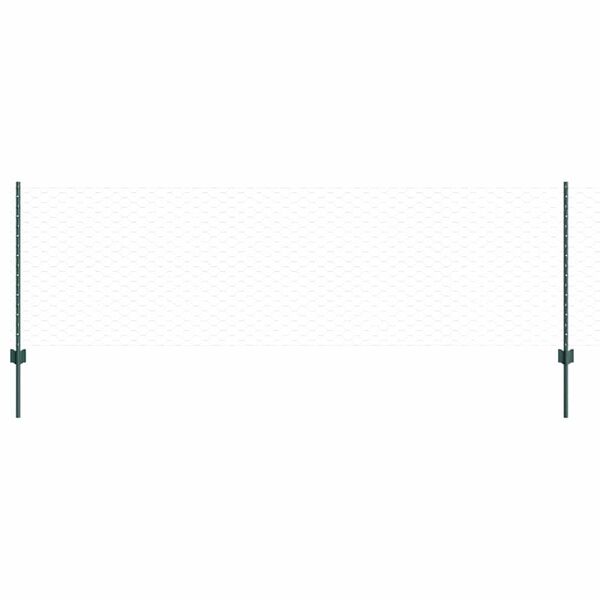vidaXL Stängsel med stolpe Grön 0,8 x 10 m Stål och PVC