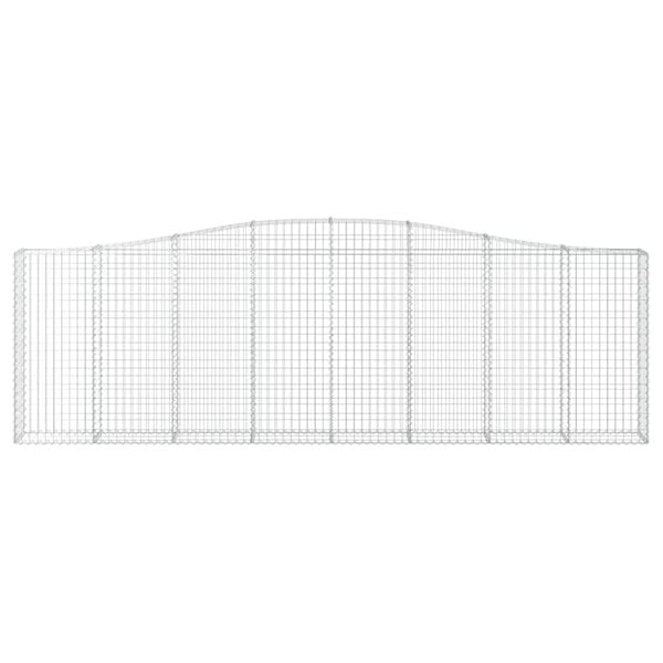 vidaXL Gabioner bågformade 6 st 400x30x120/140 cm galvaniserat järn