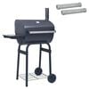 vidaXL Kolgrill 75 x 48 x 120 cm Silver Pulverlackerat st&aring;l och Plast