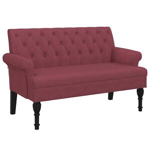 vidaXL B&auml;nk med ryggst&ouml;d ljusgr&aring; 120x62x75,5 cm vinr&ouml;d