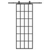 vidaXL Skjutd&ouml;rr med beslag svart 76x205 cm ESG-glas