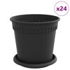 vidaXL V&auml;xtkrukor 24 pcs Svart &Oslash; 17 x 14 cm Plast