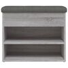 vidaXL Skobänk grå sonoma 62x32x50 cm konstruerat trä