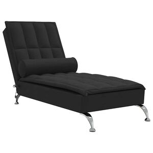 vidaXL Massagesch&auml;slong med bolster svart tyg