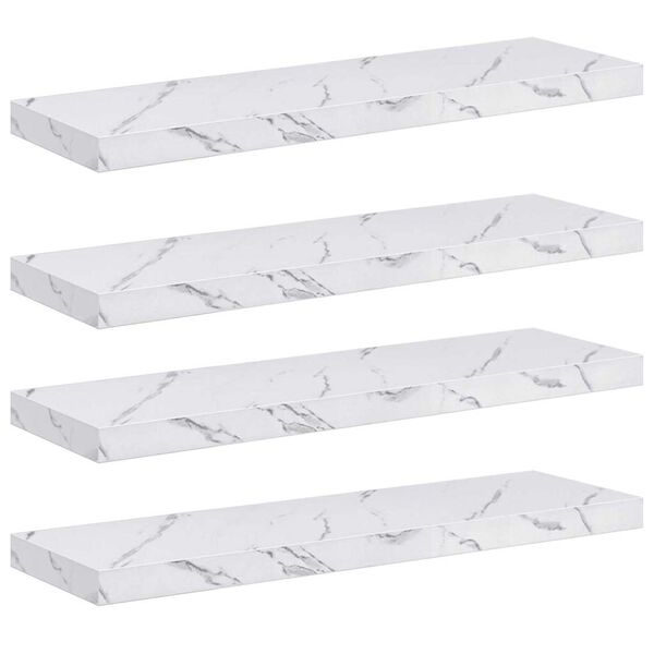 vidaXL V&auml;gg hylla 4 pcs Vit marmor 90 x 23,5 x 4 cm Konstruerat tr&auml;