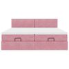 vidaXL Ottoman s&auml;ngram med madrasser rosa 180x200 cm sammet