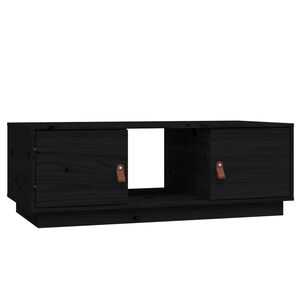 vidaXL Soffbord svart 100x50x35 cm massiv furu