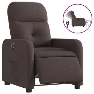 vidaXL Elektrisk reclinerf&aring;t&ouml;lj m&ouml;rkbrun tyg