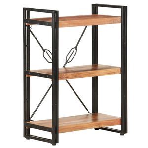 vidaXL Bokhylla med 3 hyllplan 60x30x80 cm massivt akaciatr&auml;