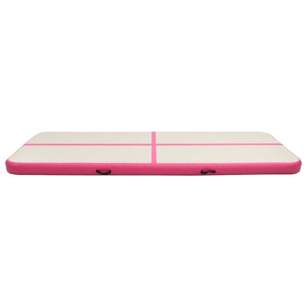 vidaXL Uppbl&aring;sbar gymnastikmatta med pump 300x100x15 cm PVC rosa