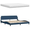 vidaXL Bed with Mattress "Hanko" Blue 200x200 cm Fabric