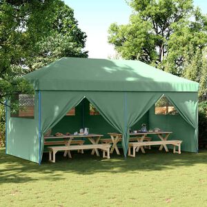 vidaXL Pop-Up hopf&auml;llbart partyt&auml;lt med 4 sidov&auml;ggar gr&ouml;n