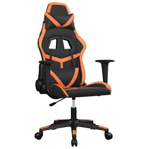 vidaXL Gamingstol med massage svart och orange konstl&auml;der