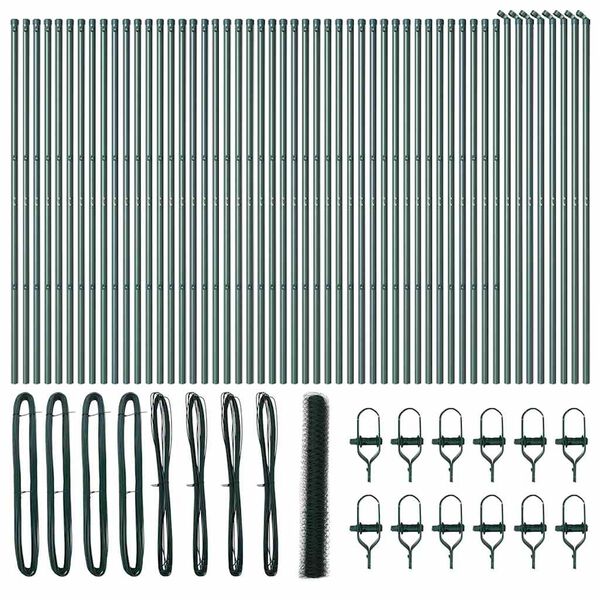 vidaXL St&auml;ngselstolpe Gr&ouml;n 100 x 1,4 m (50 mm n&auml;t) St&aring;l och PVC