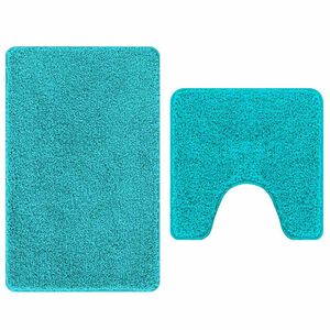 vidaXL Antisklid badmatta set 2 st Turkos 50 x 50 cm PP