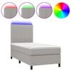 vidaXL Rams&auml;ng med madrass & LED ljusgr&aring; 90x200 cm tyg