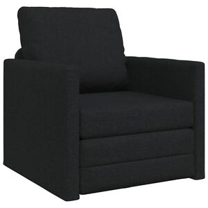 vidaXL Golvb&auml;ddsoffa 2-i-1 svart 112x174x55 cm tyg