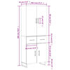 vidaXL Högskåp vit 69,5x34x180 cm konstruerat trä