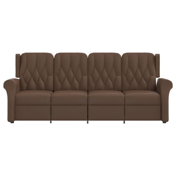 vidaXL Massagef&aring;t&ouml;lj 4-sits brun glansigt konstl&auml;der