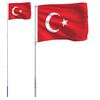 vidaXL Turkiets flagga och flaggst&aring;ng 5,5 m aluminium
