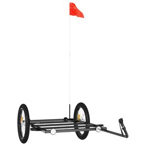 vidaXL Cykelvagn svart 135x68x37 cm j&auml;rn