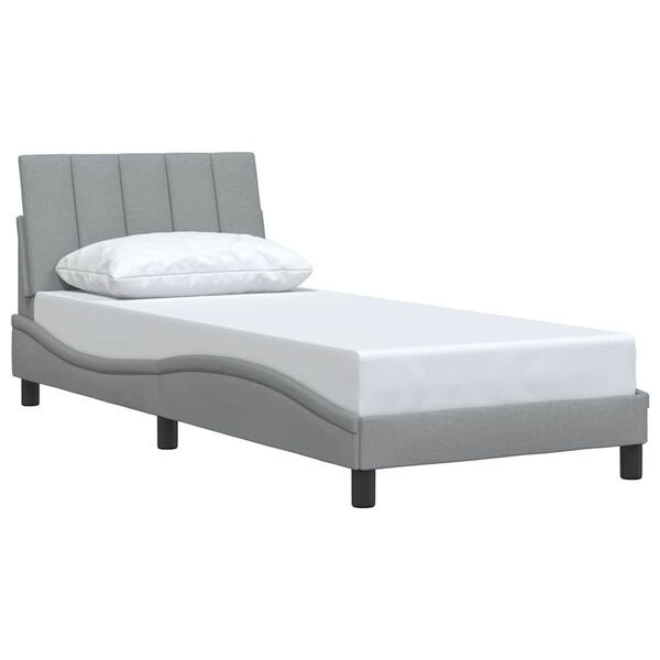 vidaXL Bed Frame without Mattress "Hanko" Light Grey 80x200 cm Fabric