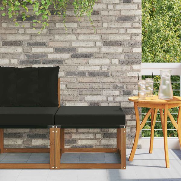 vidaXL Utomhuspall Massivt akaciatr&auml; och Textilene-tyg Naturf&auml;rg