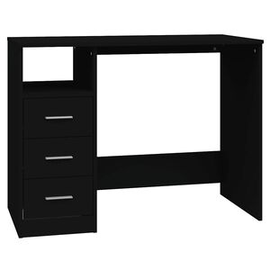 vidaXL Skrivbord med l&aring;dor svart 102x50x76 cm konstruerat tr&auml;