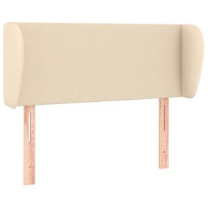 vidaXL S&auml;nggavel med kanter gr&auml;ddvit 83x23x78/88 cm tyg