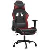 vidaXL Gamingstol med massage och fotst&ouml;d svart och vinr&ouml;d konstl&auml;der